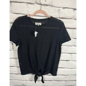 NWT Texture & Thread Madewell Womens Size M Black Short Sleeve Shirt
